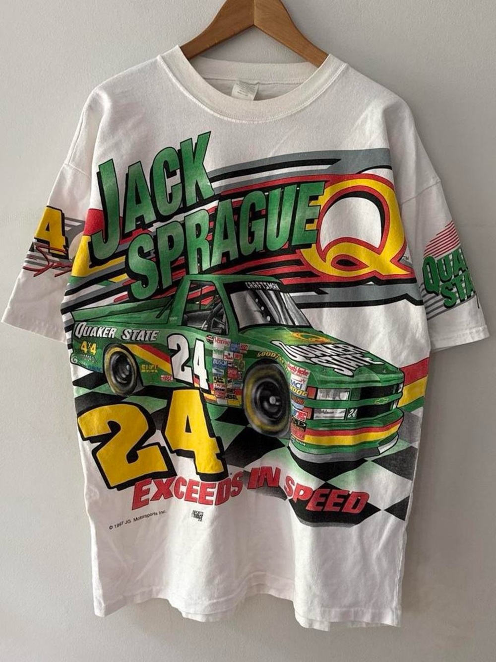 Vintage 90s Jack Sprague AOP Nascar Big Graphic Tee